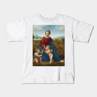 Madonna in the Meadow by Raphael Kids T-Shirt